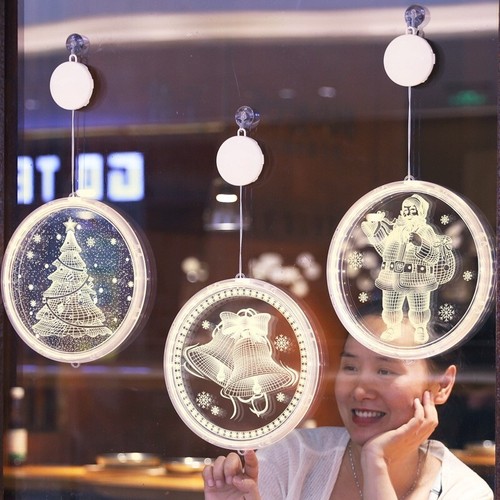 Beautiful Christmas Decoration 3D LED Light Merry Christmas, Hanging Lamp,3xAAA. - Picture 4 of 7