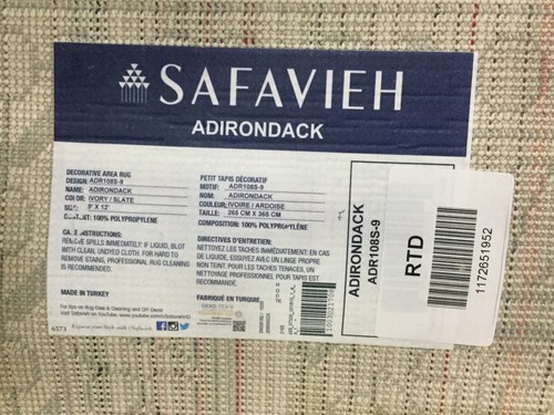 IVORY / SLATE 9' X 12' Back Stain Rug, Reduced Price 1172651952 ADR108S-9 - Picture 4 of 4