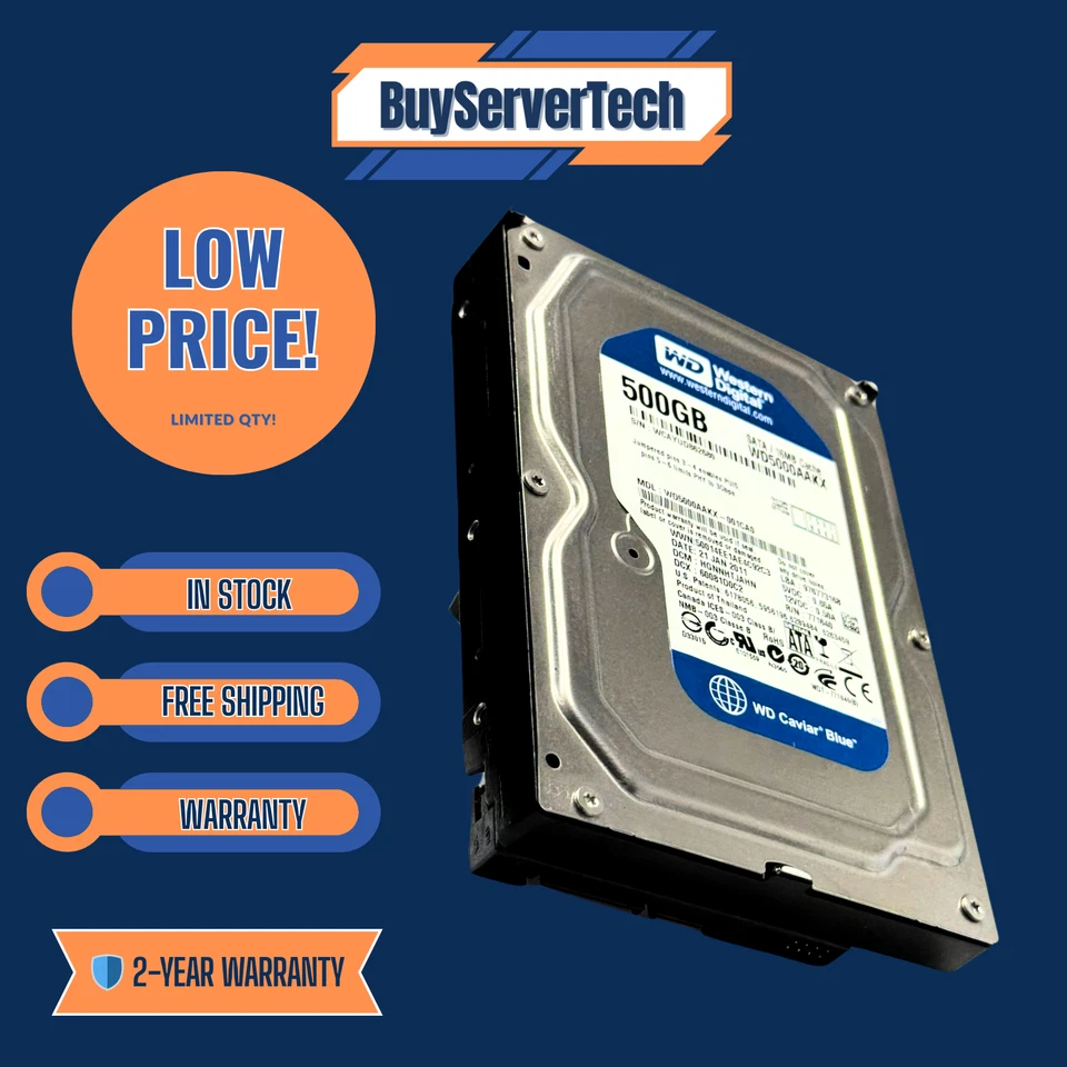 WD5000AAKX 500GB 7200RPM 3.5" SATA 6Gbps HDD | WD Caviar Blue | 0 Hours | 2YR - Image 3 of 4