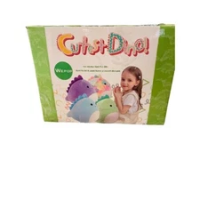 WePop 20 in Dino Pillow Blue New in Box 100% Cotton