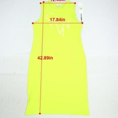 Calvin Klein Sleeveless Midi Logo Long T-Shirt Dress Lime Green CD2A1J4T Women M | eBay Calvin Klein Sleeveless Midi Logo Long T-Shirt Dress Lime Green CD2A1J4T Women M | eBay