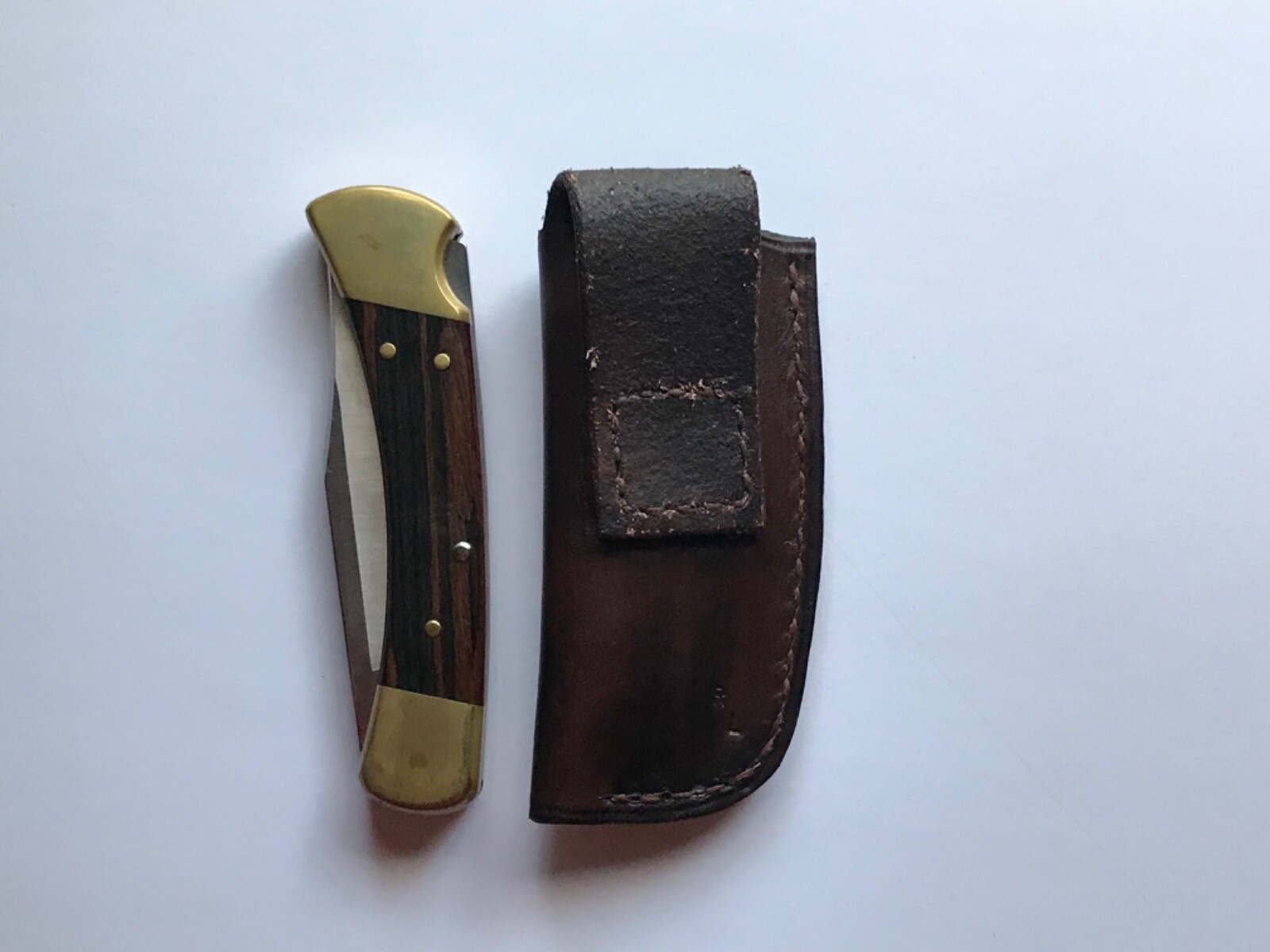 Leather sheath for 4 1/2" folding knife,brown