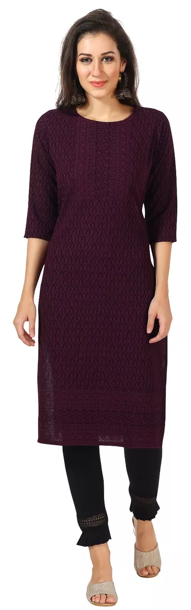 Chikankari Embroridery Kurtis Women Indian Kurti Tunic Kurta Shirt