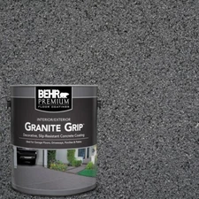 1 Gal Concrete Floor Paint Coating Gray Granite Non-Slip Garage Driveway Patio