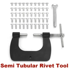 Rivet Tool Kit For 1/8" Semi Tubular Rivets Fixt Dies - Restoration Kit