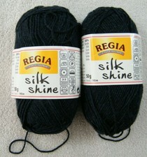 REGIA SILK SHINE YARN 0150 DARK BLUE WOOL POLYAMIDE SILK 2 SKEINS SMOKERS HOME