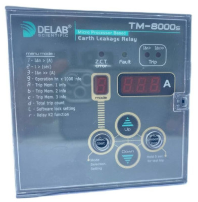 DELAB SCIENTIFIC TM-8000S MICRO PROCESSOR BASED EARTH LEAKAGE RELAY
