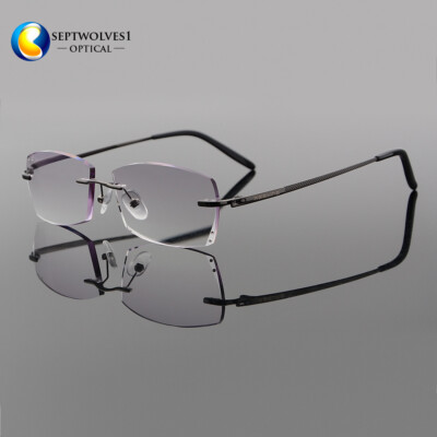 Luxury Men's Rimless Cutting Edge Tinted Reading Glasses