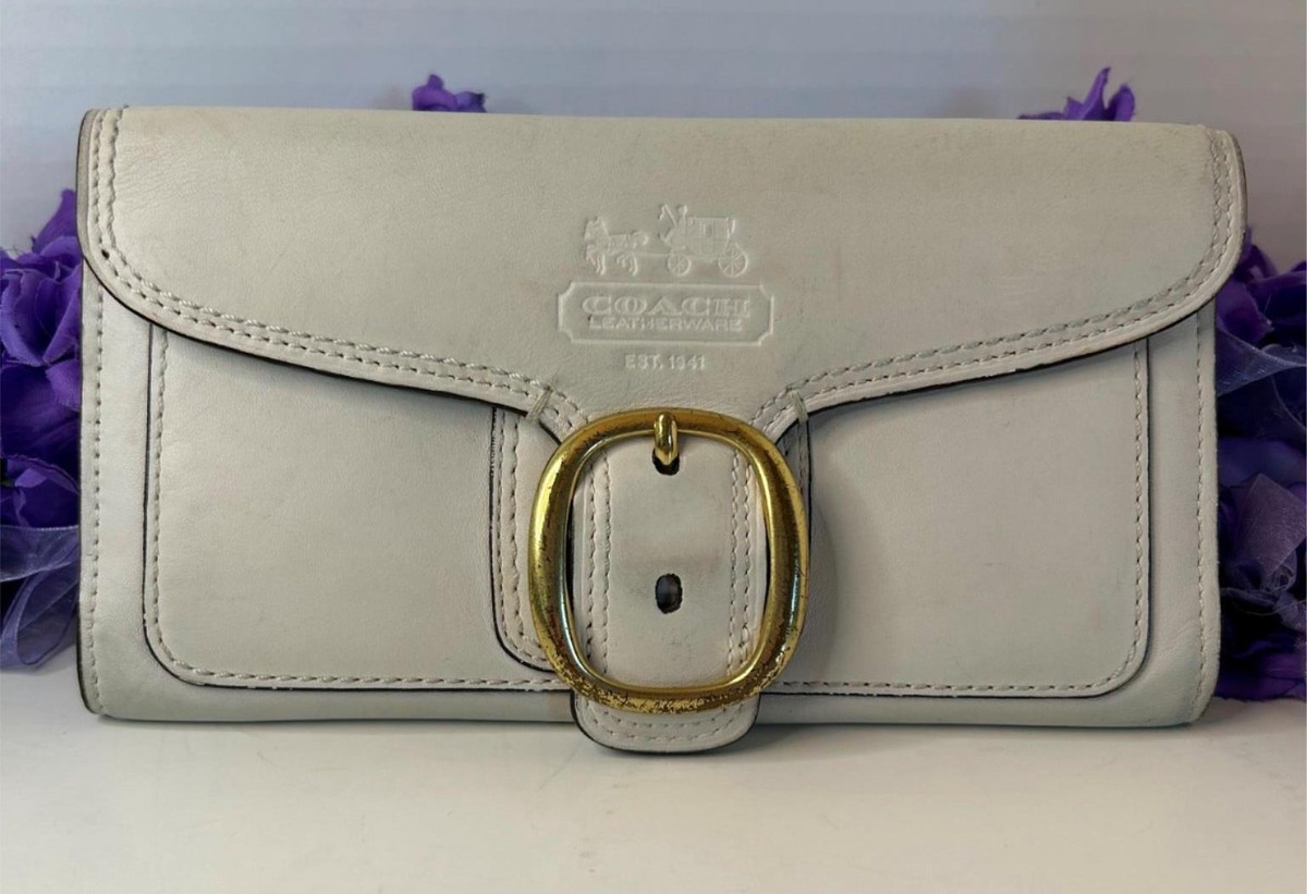 COACH｜Trifold Wallet Folding Wallet F67548 IMCAH (IVORY) Coach Tri-fold wallet Ivory 2 pieces (authentic w/ card