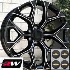 22 Inch Chevy Tahoe Replica Wheels Snowflake Rims Black Milled 22x9 6x139.7 24