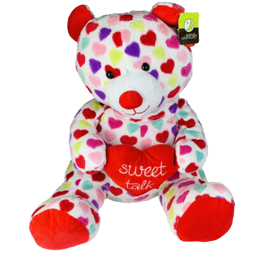 Animal Adventure Valentine Heart Bear Plush stuffed toy animal jumbo 22" NWT - Afbeelding 1 van 11