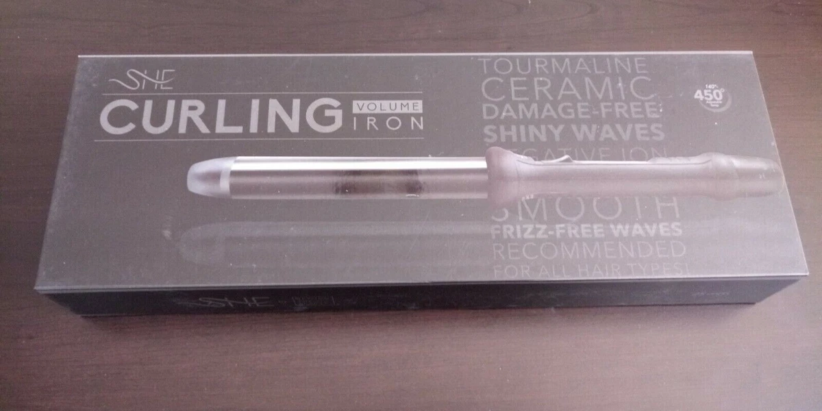 SHE BEYOND THE BEAUTY CURLING VOLUME IRON WAND 25mm BLACK PINK PURPLE NEW SEALED