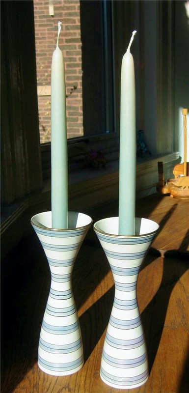 MCM Scandinavian POTTERY PR Candle Holders AWF (1943-77) NORWAY Halden GR8