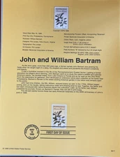 USPS Souvenir Page 3314 John and William Bartram Philadelphia Pennsylvania 