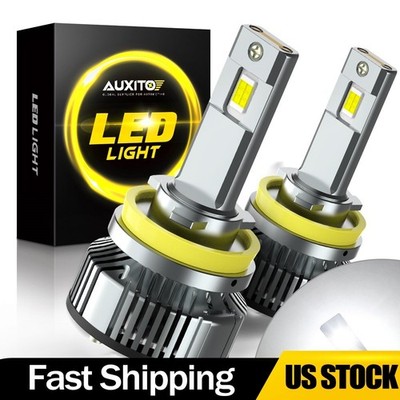 2/4X LED H11/H8/H16 Light Bulbs Low Beam 1:1 Size 400% Brighter 6500K White
