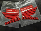 2x Honda Wing Decal Sticker 85mm Red-Black Emblem Badge Logo for Motorcycle Tank