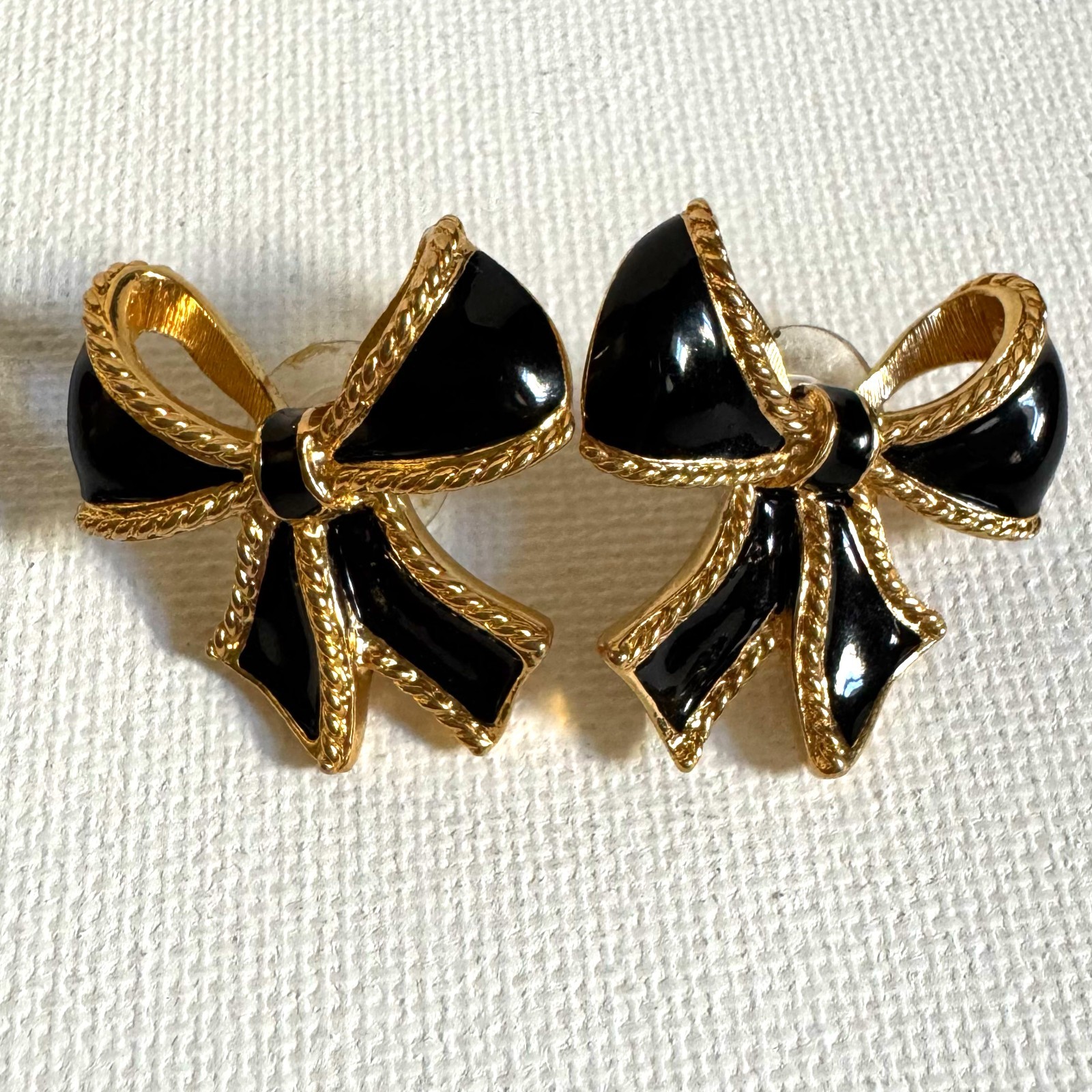Vtg Kenneth Jay Lane KJL for Avon Gold Tone Black… - image 2