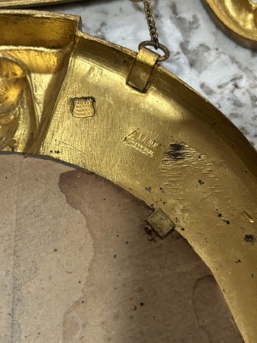 Specchio Shriners vintage con scimitarra mezzaluna chiave di volta sfinge arte metallo funziona NJ - Foto 17 di 22