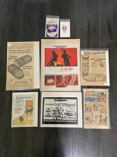 1960's Hostess Wonder Bread  Memorabilia Lot of Promotional Ads~Comic~Photos~Etc