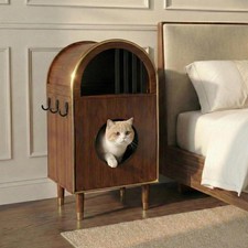 Cat Litter Box Enclosure 2-in-1 Pet Kitten Condo Bed Furniture Luxury House Cozy