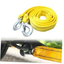 Tow Strap with Hooks, Tow Ropes Metal Safety Hooks, Heavy Duty Recovery Rope 