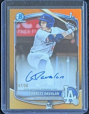 2025 Bowman Draft - Chrome Prospect Autographs Charles Davalan #CPA-CD Gold R...