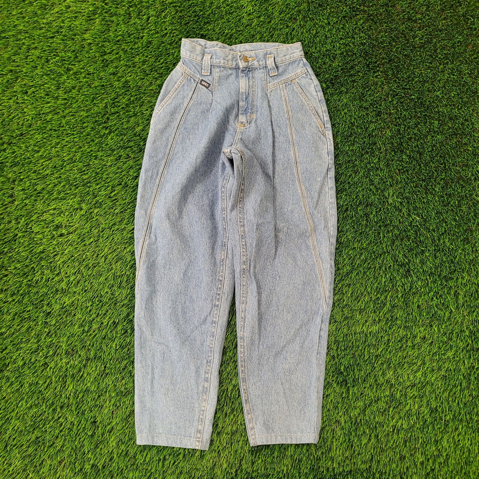 Vintage LEE High Waist Mom Jeans Womens Size 00 23x26 Blue Denim-image