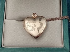20" Gold Fill Chain, Necklace w. Heart Shaped GF Locket - Jesus Loves Me