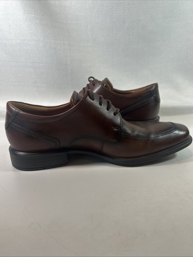Ecco Men’s Size 6-6.5 EU 40 Brown Leather Dress Shoes Made in Portugal Lace Up - Picture 5 of 14