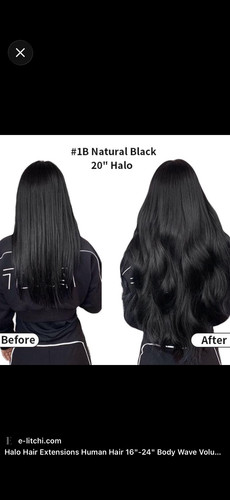 Halo Couture Original Halo Hair Extensions – 20” – Color 1B