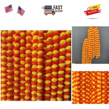 5 PC - 5 feet Marigold Garland Indian/American Wedding Party Mantle Decorati...