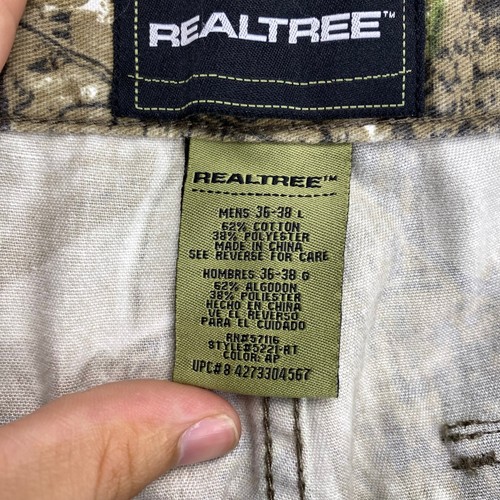 Realtree Mens Camo Cargo Pants Size 36-38 L Cotton Blend Outdoor Hunting - Picture 3 of 11