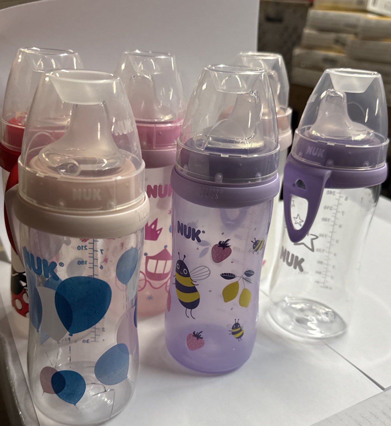 6pack nuk Assorted Baby Girl 9oz Bottles And Learner Cup
