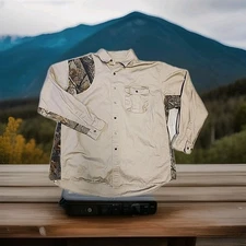 Wrangler Pro Gear Camouflage Long Sleeve Padded Shoulder Hunting Shirt Mens 18.5