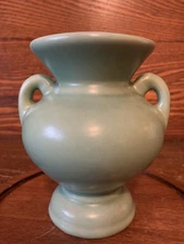 Vintage MCM Small Matte Green Pottery Vase