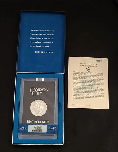 1878-CC Morgan Silver Dollar GSA NGC Graded MS62 PL #3384619-001 w/ Box & COA