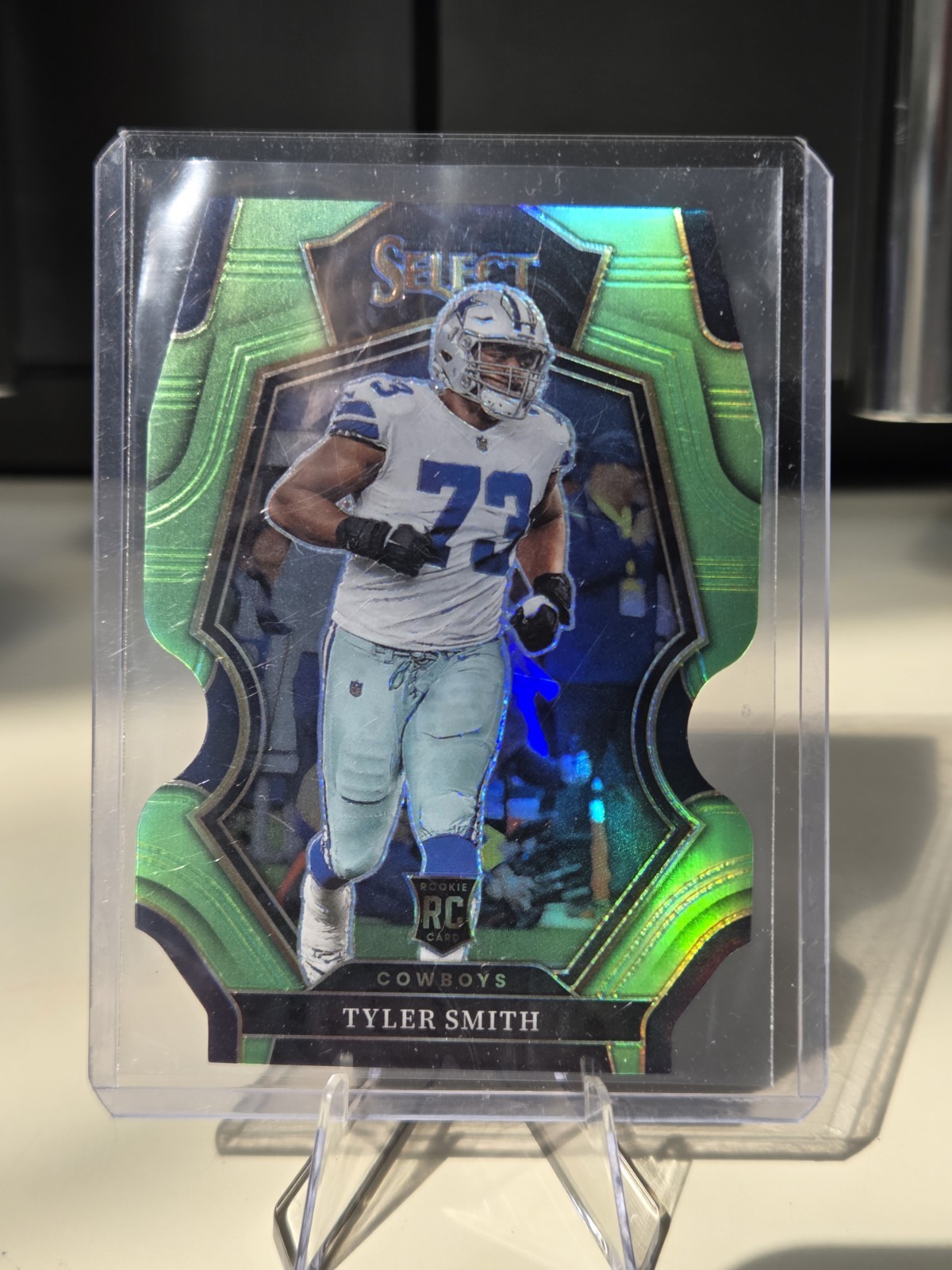 2022 Panini Select Diecut Green Prizm Premier Tyler Smith Cowboys #128 RC /299