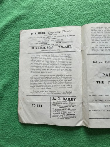 Programma originale nuovo Brighton v Darlington 12 pagine venerdì 15 aprile 1938 - Foto 7 di 11