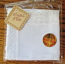NIP Crafter's Pride Sal-Em Cloth Cross Stitch Lace Bread Cover - White