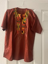 African Ethnic Style Embroidered Collar Silky Men  s Shirt