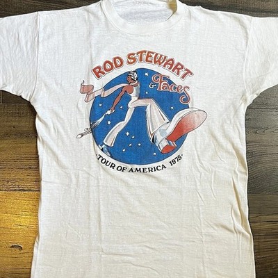 Collection Rod Stewart Faces 1975 White S to 5XL Concert Shirt SN565