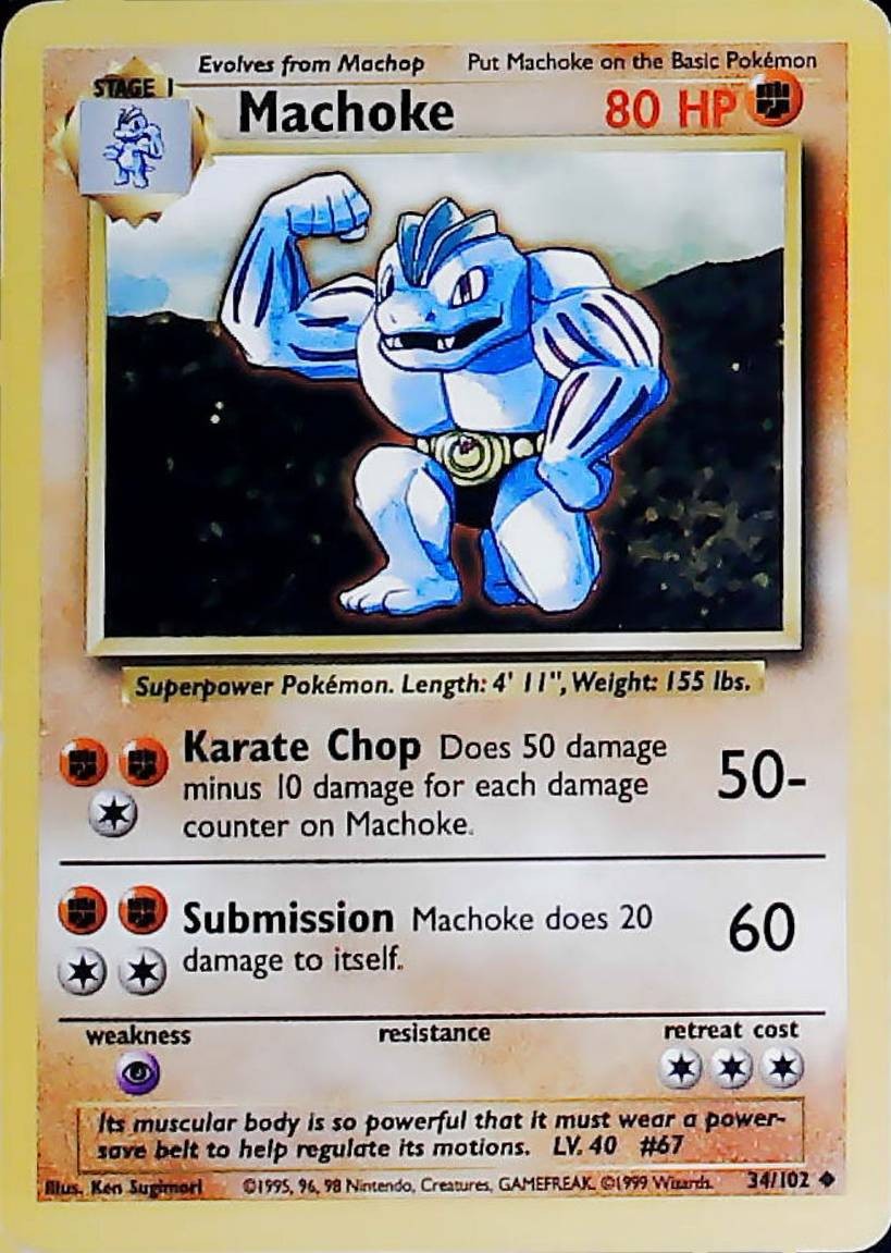 Machoke 034/102 Normal - Pokemon Base Set - LP