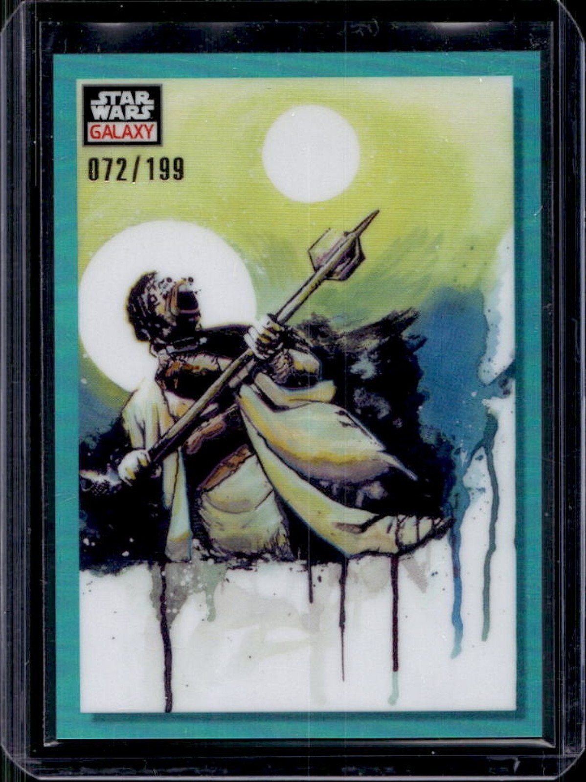 2023 Topps Chrome Star Wars Galaxy Tusken Under Twin Suns Aqua Refractor #72/199