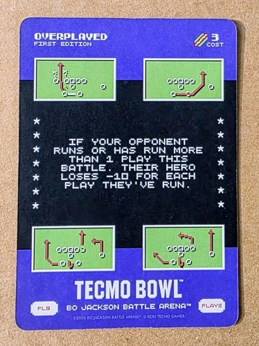 2026 Bo Jackson Battle Arena TECMO BOWL PL5 Solo Forge Play Card SSP