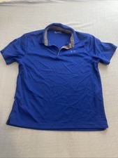 Under Armour Heatgear Short Sleeve Polo Shirt Royal Blue Size XL
