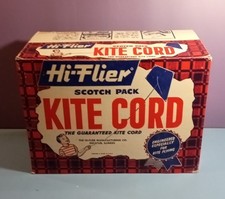 Vintage Hi-Flier Scotch Pack Kite Cord Display Box w/ 24 Spools 200ft