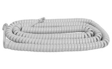 25' Foot Long Coiled Telephone Modular Handset Curly Cord White