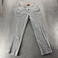 Dockers Chino Pants Mens 34x32 Gray Cotton Smart 360 Flex Slim Fit Workwear