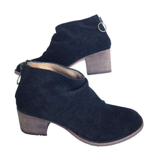 Bottines décontractées Beek Eaglet pour femmes 8 daim noir à enfiler dans le dos zippées - Photo 3/18