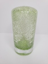 Bud Vase Hand Blown Seafoam Green Controlled Bubble Art Glass 5  Studio MCM VTG